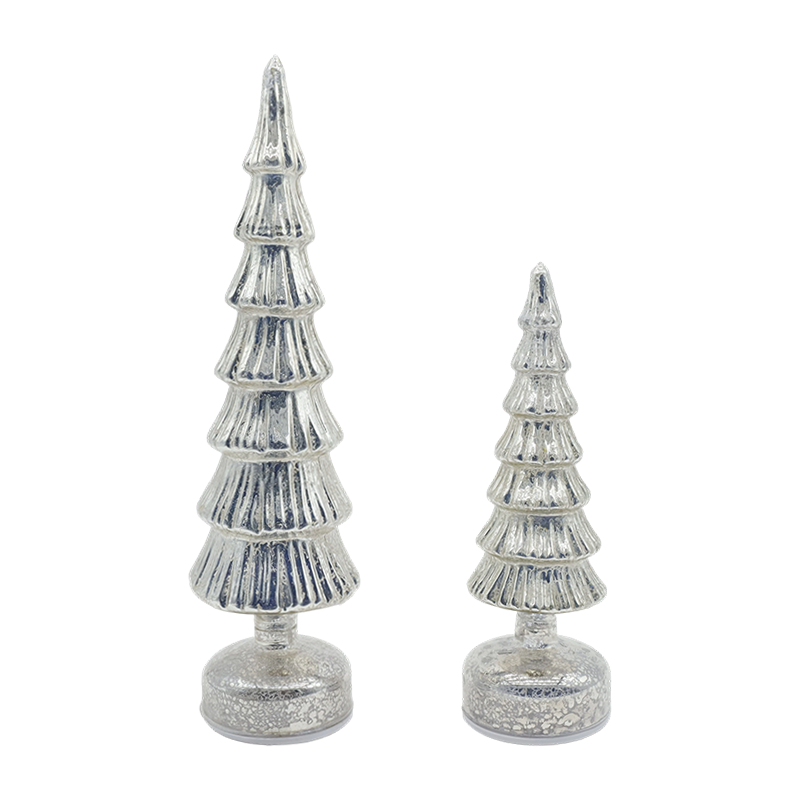 10×28 & 10×33cm Rotirajući stakleni set za božićno drvce - 2-dijelni svečani ukras