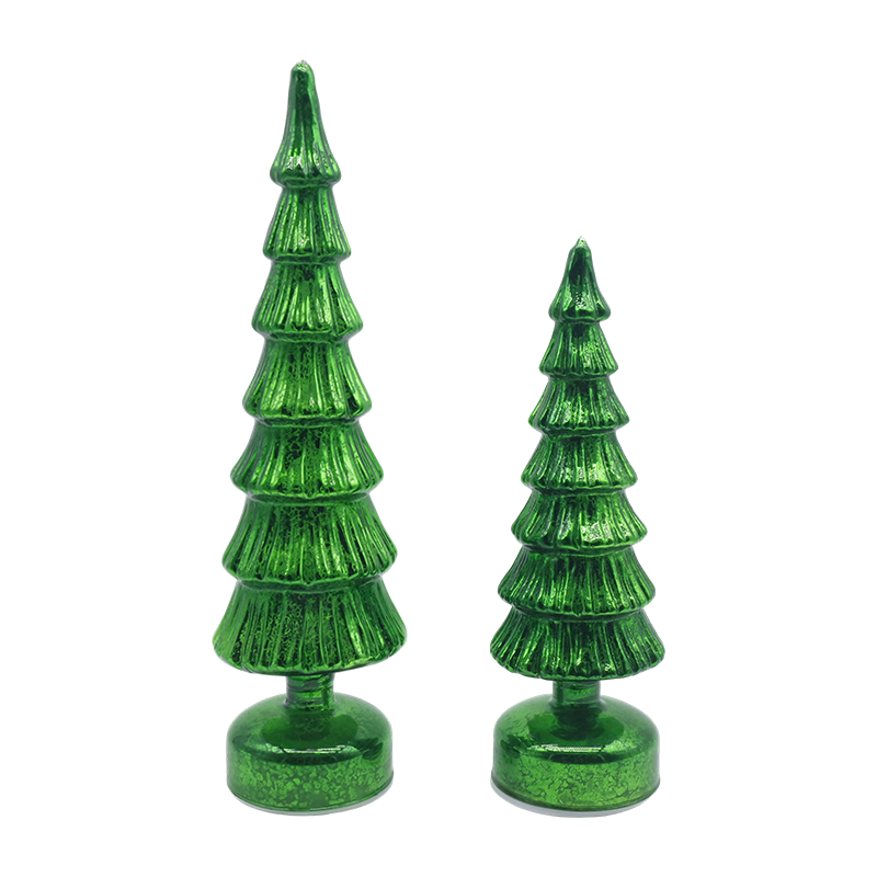 10×28 & 10×33cm Rotirajući stakleni set za božićno drvce - 2-dijelni svečani ukras