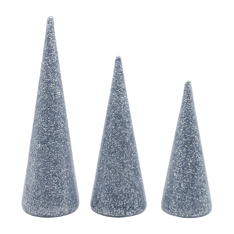8×20/9×25/10×30cm 3-dijelni set božićnog drvca od svjetlucavog stakla s ugrađenim LED svjetlima