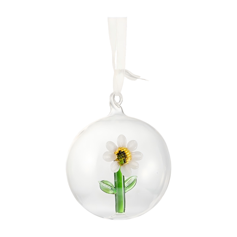 Set ručno puhanih božićnih staklenih ukrasa od 8 cm
