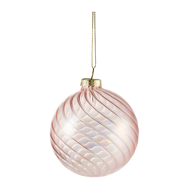 8cm Iridescent Swirl Christmas Glass Bauble kuglica