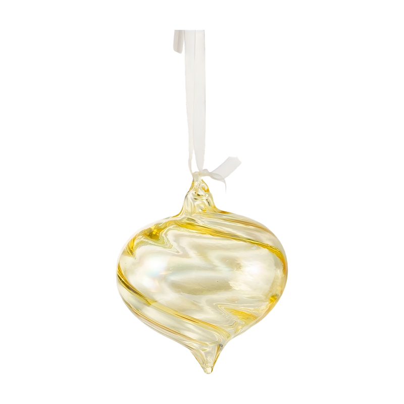 8cm Iridescent Swirl Christmas Glass Bauble kuglica
