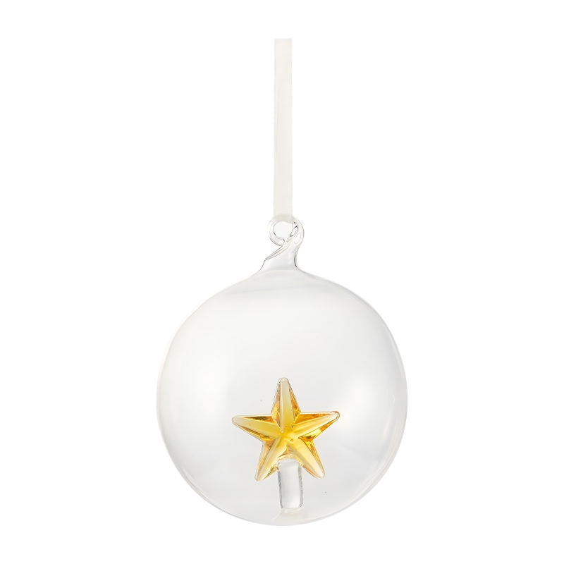 Set ručno puhanih božićnih staklenih ukrasa od 8 cm
