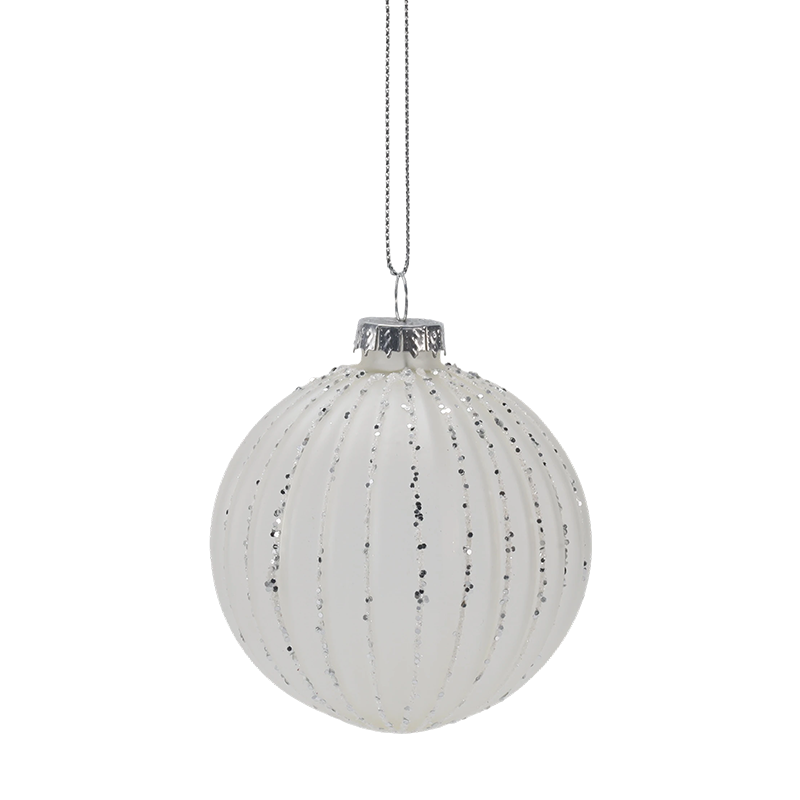8 cm Morandi Stripe božićni ukras od staklene kugle (pojedinačno / set od 3 komada)