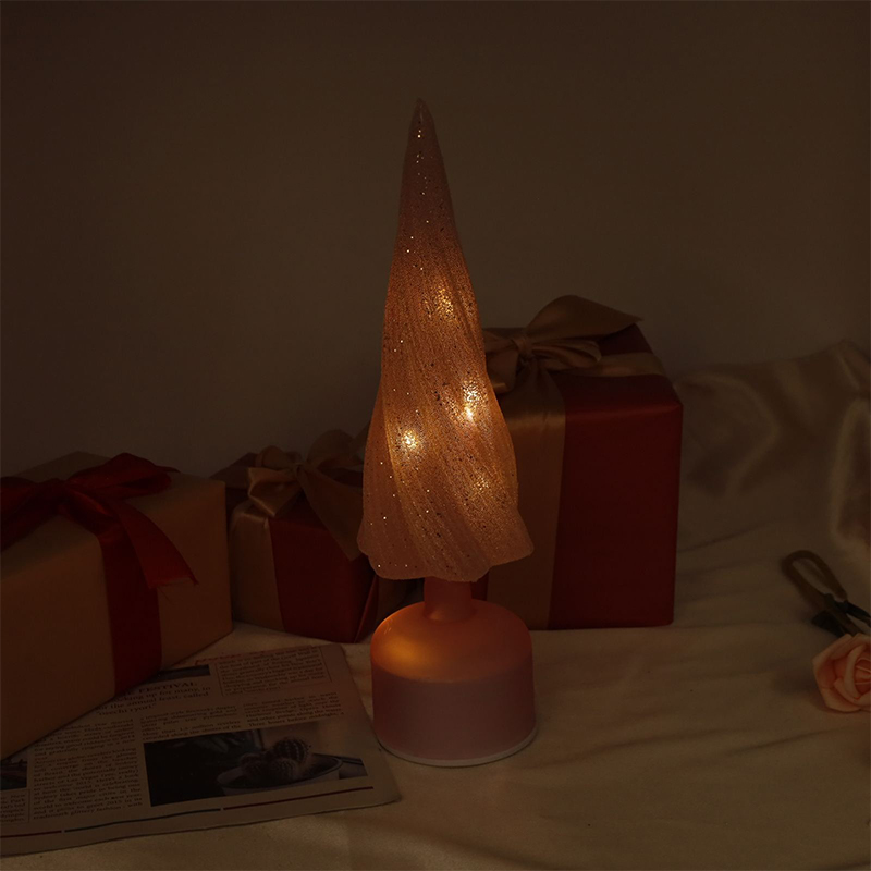 Veličine 10×33 cm i 10×38 cm, svečano okretno stakleno božićno drvce s LED svjetlima