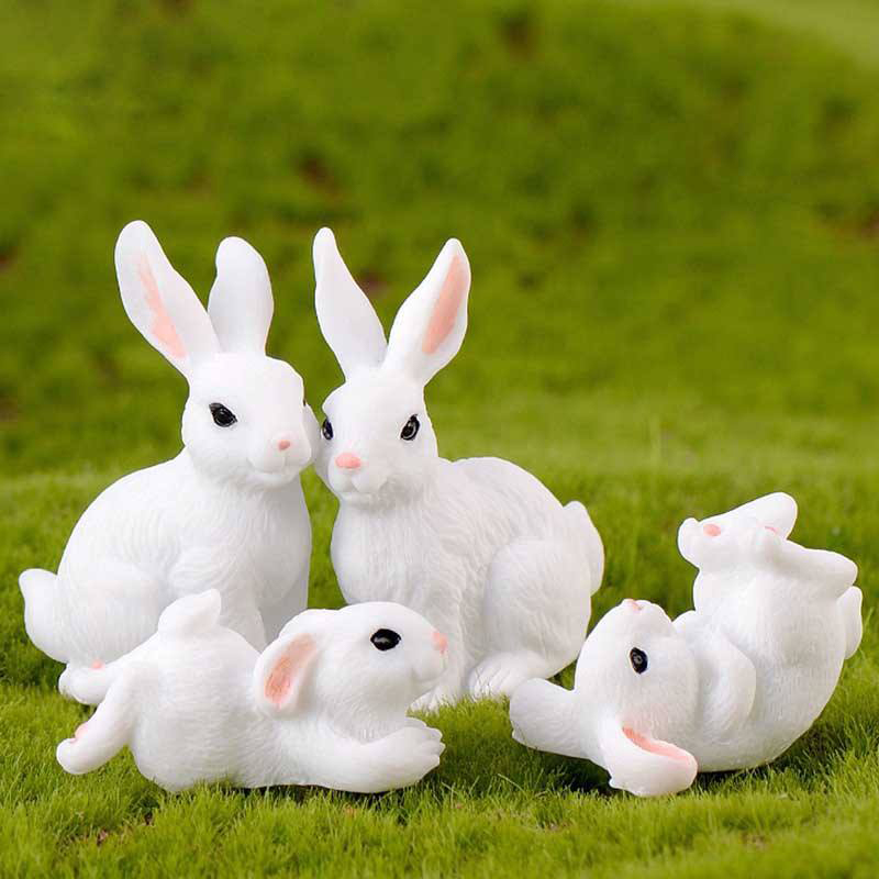 Set ukrasa za figuricu uskršnjeg zeca od smole od 8 cm